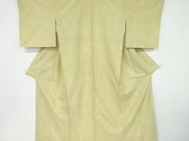 JAPANESE KIMONO / ANTIQUE KIMONO / SILK / TOKAMACHI TSUMUGI / WOVEN LINE DRAWING